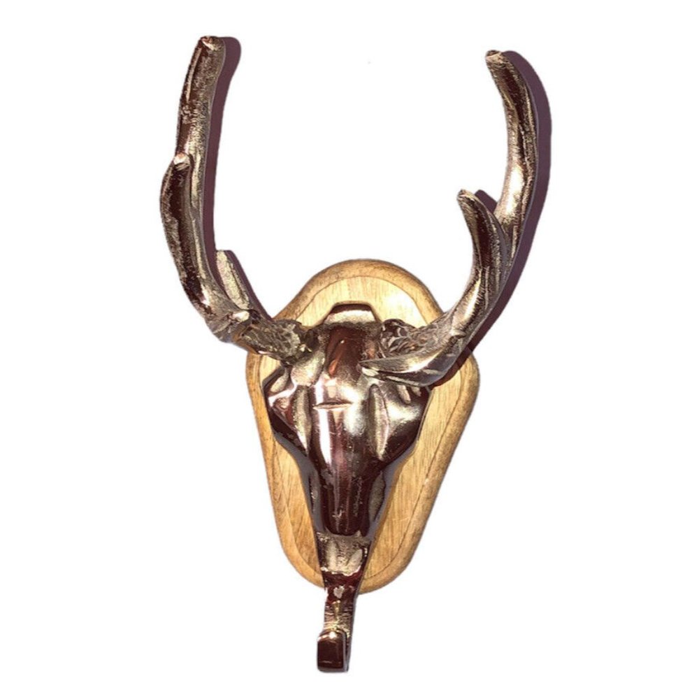 Cast Metal Deer Skull Home Wall Decor Hat Coat Rack Hook 3D Hunter Gothic Farm